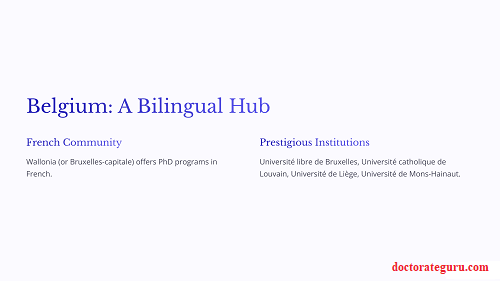 Top 10 Cheapest PhD Programs for International Students European Countries Offering PhD Programs in French - Belgium