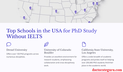 Top Schools For PhD Study in the USA without IELTS List of Top Schools For PhD Study in the USA without IELTS