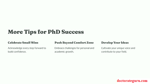 First Steps into a PhD: Essential Tips for Navigating Early Challenges in PhD 4 More Tips for PhD Success