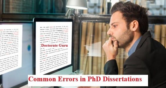 6 Common Errors in PhD Dissertations Common Errors in PhD Dissertations